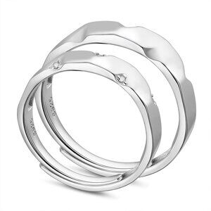 Two Adjustable sterling silver Rings, 925 stamp, Couples rings,  His & Hers set